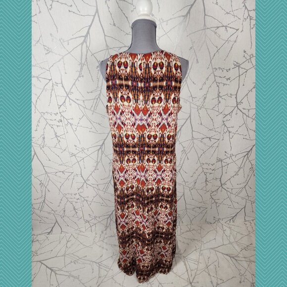 Ronen Chen Artsy Abstract Print Twisted Front Maxi Shift Dress - Picture 4 of 5